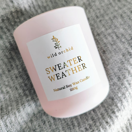 Sweater Weather Pink Candle