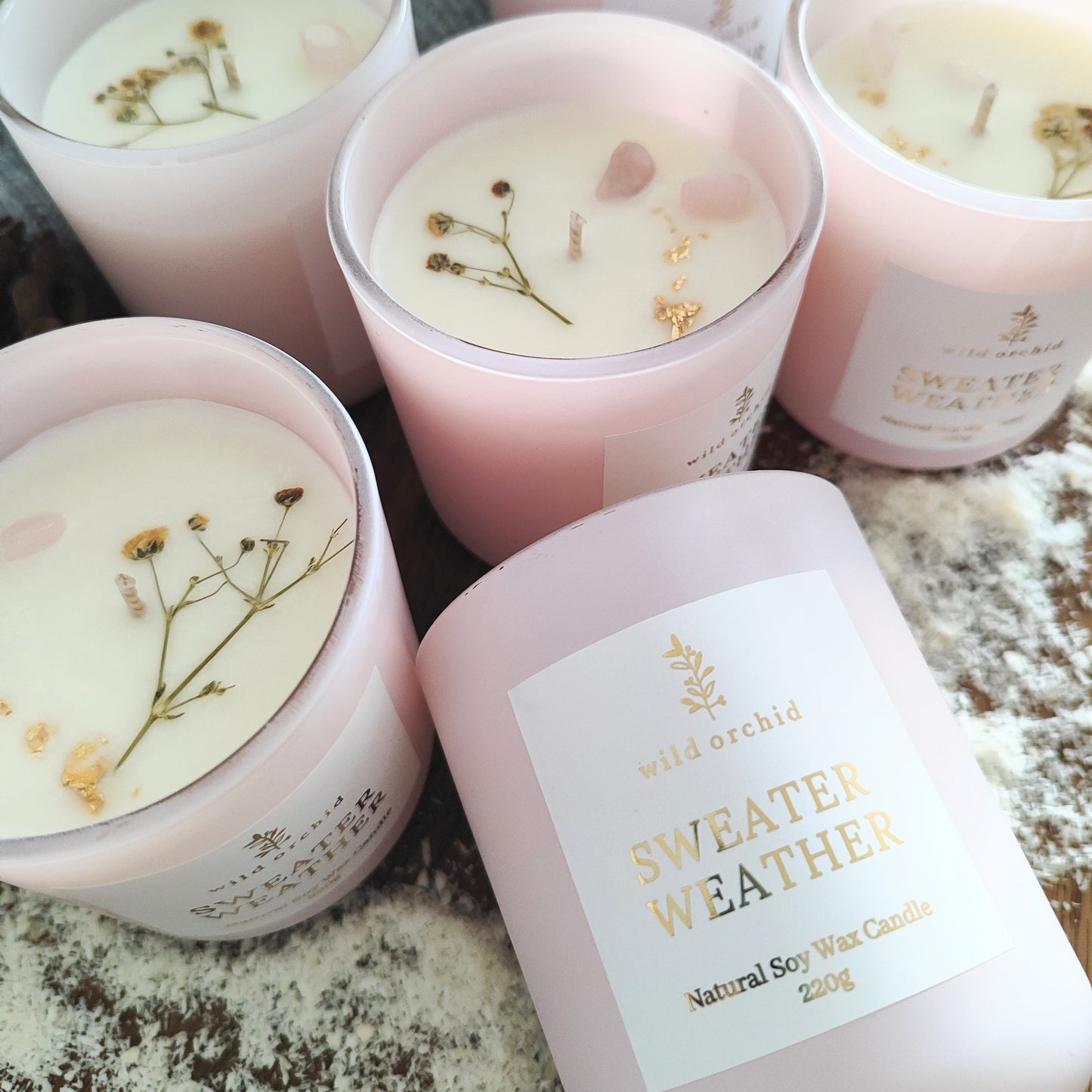 Sweater Weather Pink Candle